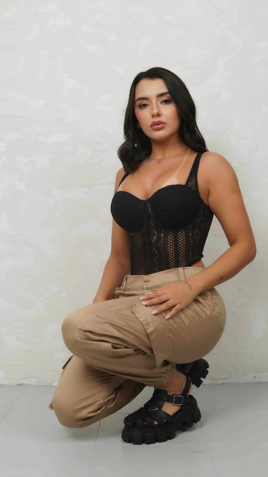 Corset Encaje Realce Ref 1024